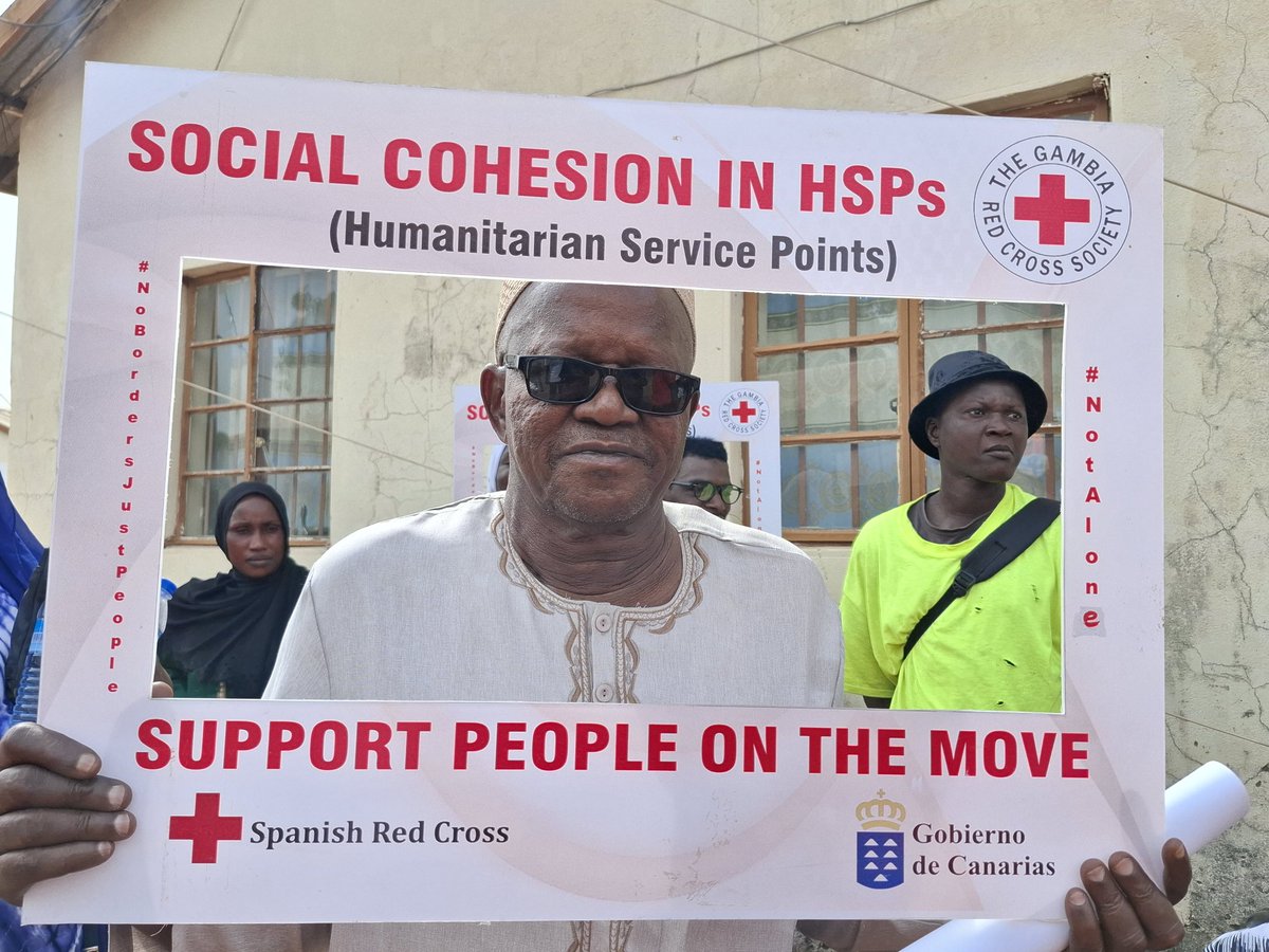 GambiaRedCross's tweet photo. Communities are raising strong voices on the needs &amp; vulnerabilities of migrants!
Hon. Momodou Sellu Bah, Basse Alkali emphasizes the value of Humanitarian Service Points &amp; calls for more community engagement with #GRCS.

Project supported by the Canary Gov't  thru @CruzRojaEsp. https://t.co/9U5G4dAVfg