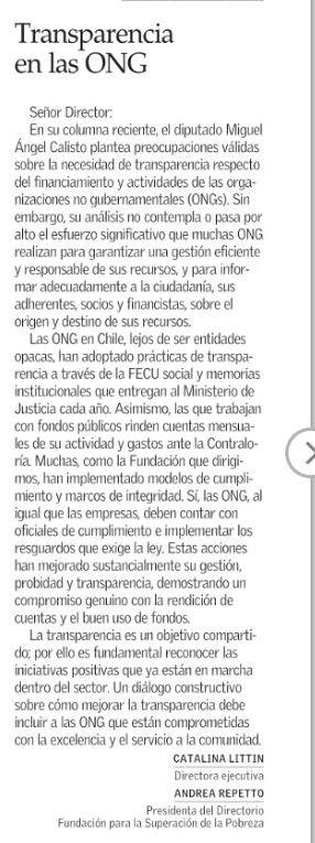 Efectivamente, la transparencia es un objetivo compartido por las Organizaciones de la Sociedad Civil