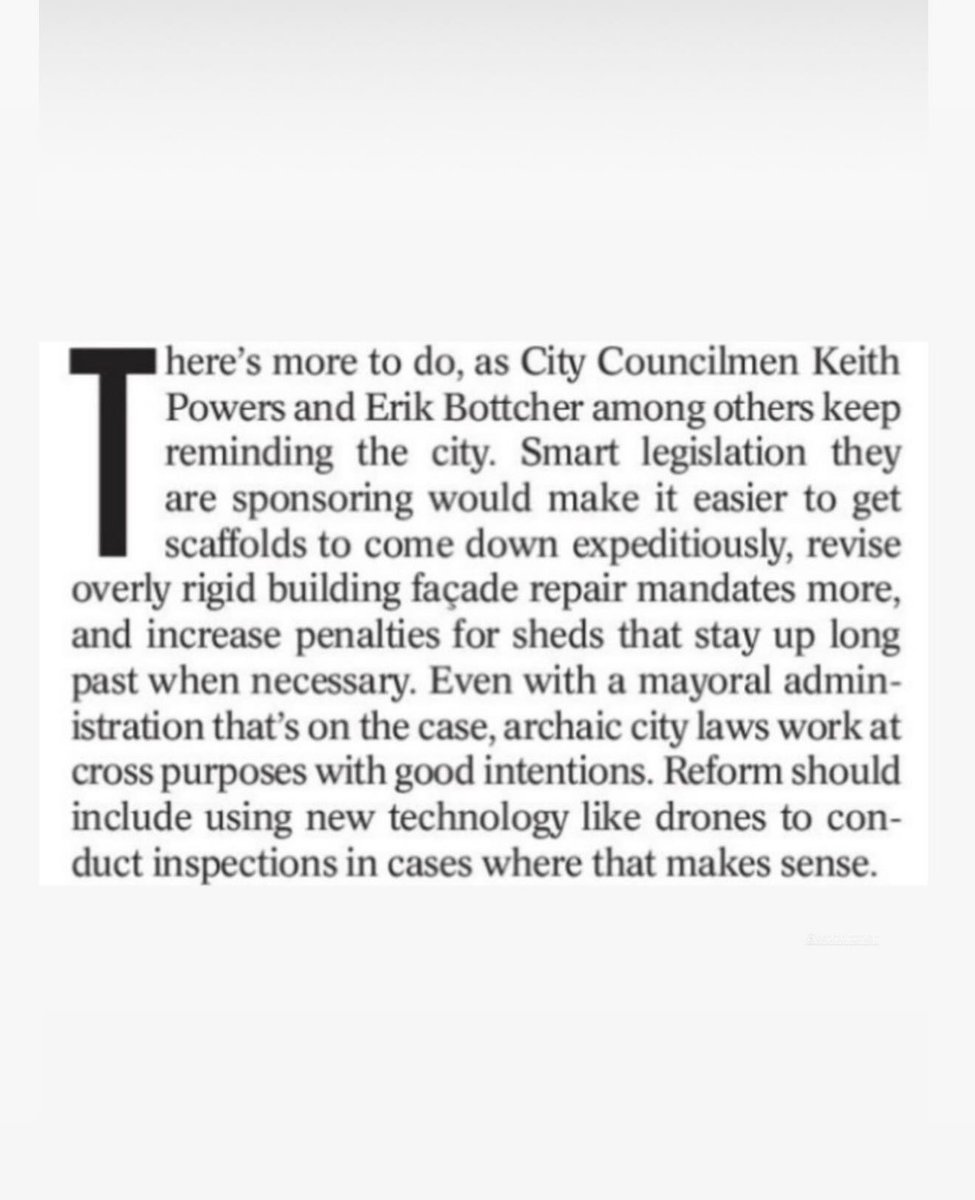 ebottcher's tweet image. The fact that hundreds of miles of NYC sidewalks are covered by scaffolding is a policy failure. Thank you to @NYDailyNews for supporting legislation by me, @KeithPowersNYC @MarkLevineNYC @CMCarlinaRivera @CMShaunAbreu @nycdistrict1 &amp;amp; others that would reform this broken system.