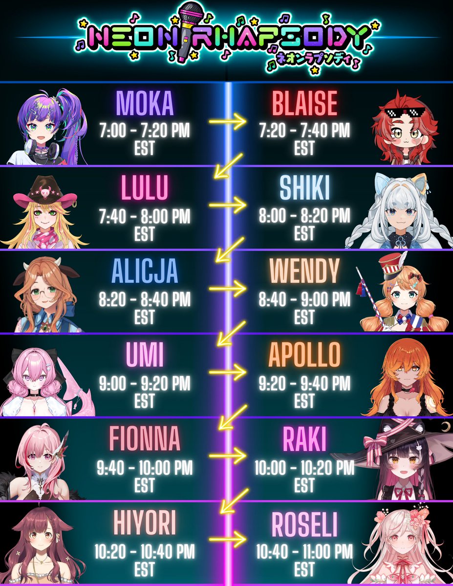 MokaRoki_'s tweet image. 🌈🎤Our time to shine is approaching closer and closer!

You already know our lovely performers, but here is when you can catch each shining light’s performance!

The relay will take place entirely on YouTube! Using the raid feature, I hope to build and unite communities!