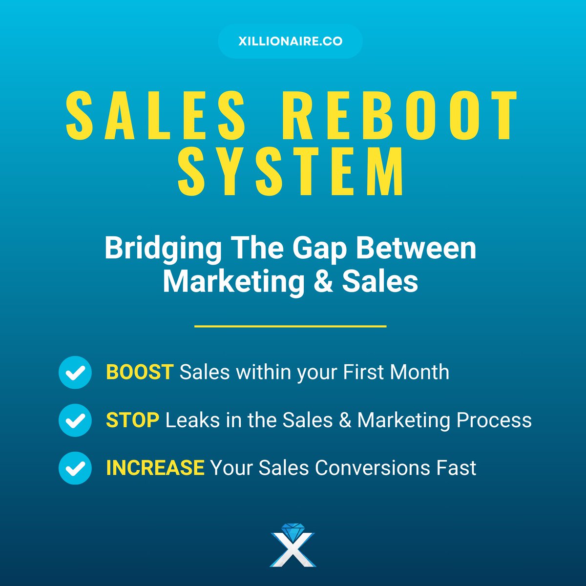 xillionairehq's tweet image. 🚀 Struggling to convert leads into clients? The Sales Reboot System simplifies it!

✅ Organize leads
✅ Automate follow-ups
✅ Turn leads into repeat clients

DM &quot;Reboot&quot; to learn more! 

#SalesReboot #ClientConversion #BusinessGrowth