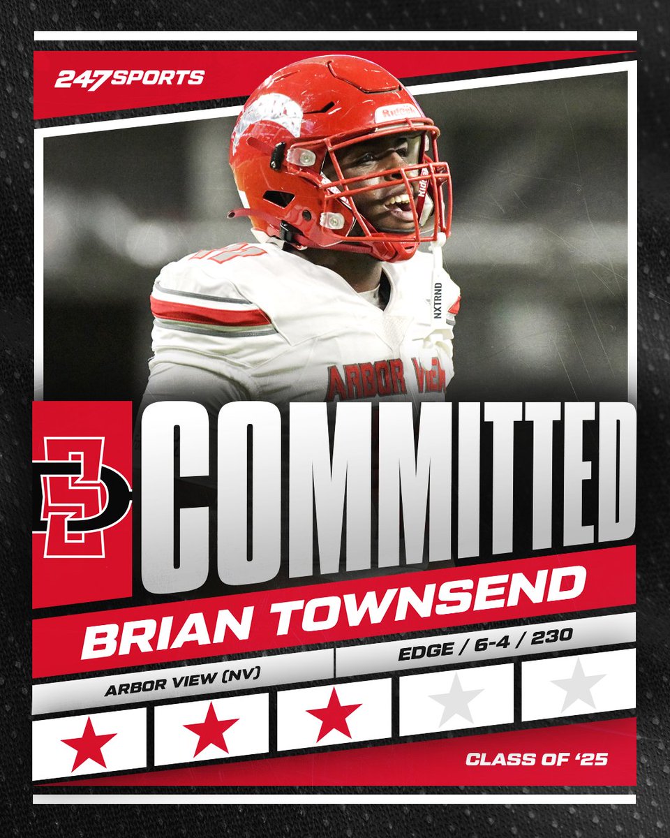 Las Vegas Arbor View fast-rising edge rusher Brian Townsend has committed to San Diego State ahead of the early signing period:  247sports.com/article/san-di…