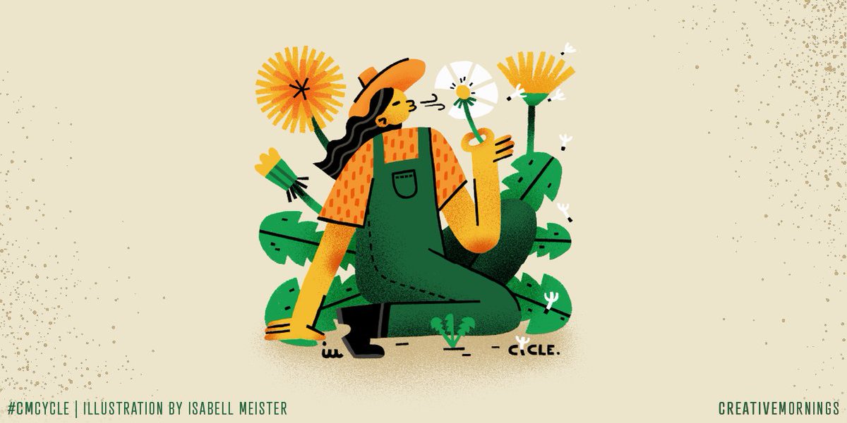 December’s global theme is CYCLE. It was chosen by our Freiburg chapter in Germany and illustrated by Isabell Meister. creativemornings.com/blog/december-… Keep your feed spinning with this month’s hashtag: #CMcycle