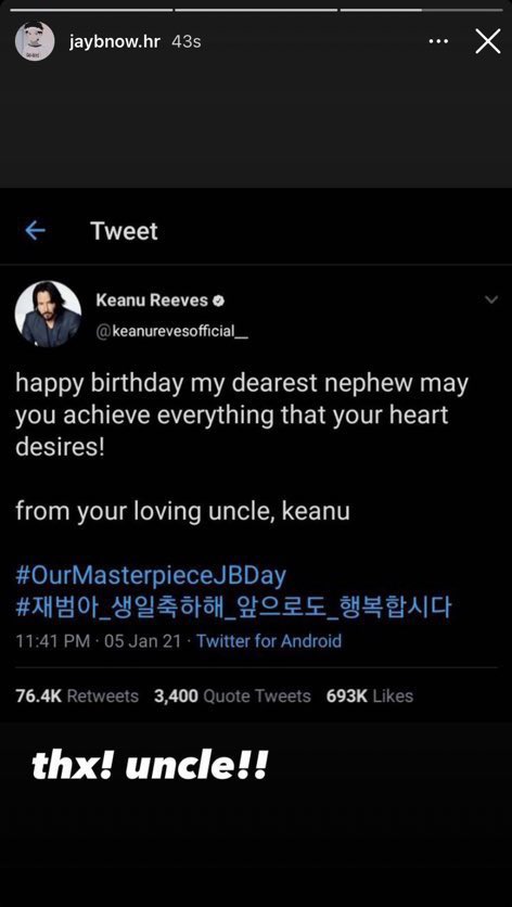 alwayshere4got7's tweet photo. HE’S KEANU REEVES’S NEPHEW, HE ADORES JAYB ALOT🥺 https://t.co/y4TP3gKERx