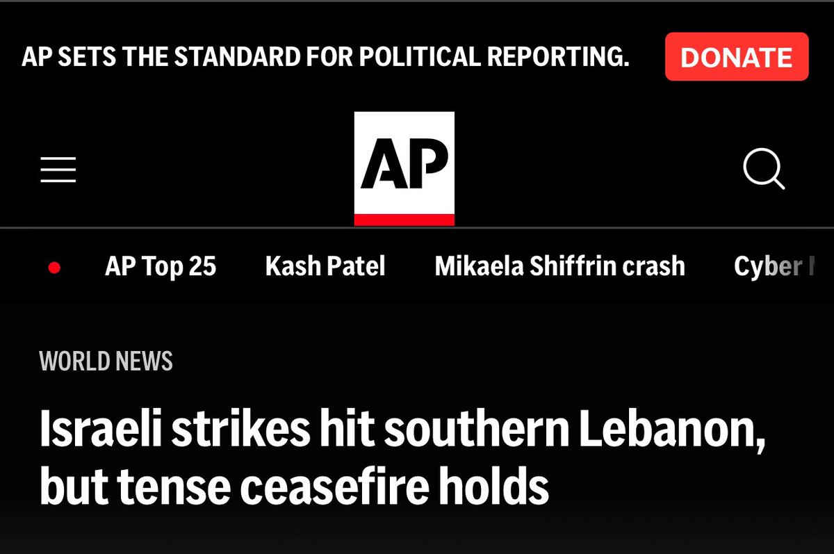 A ‘ceasefire’ is when Israel bombs Lebanon but Lebanon doesn’t retaliate, apparently