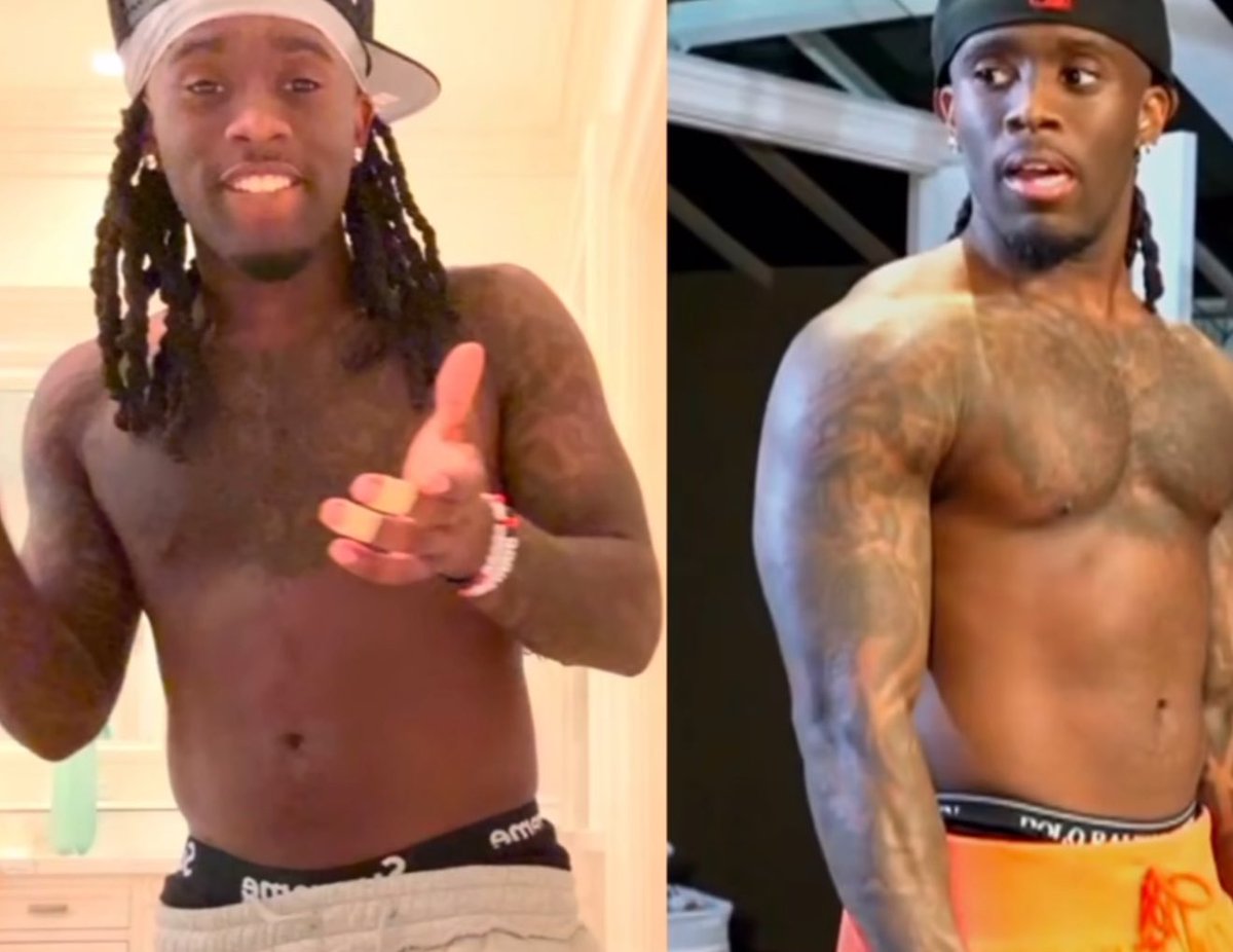 FearedBuck's tweet image. Kai Cenat’s trainer, who worked out with him every day on stream just posted Kai’s 30-day transformation 😳