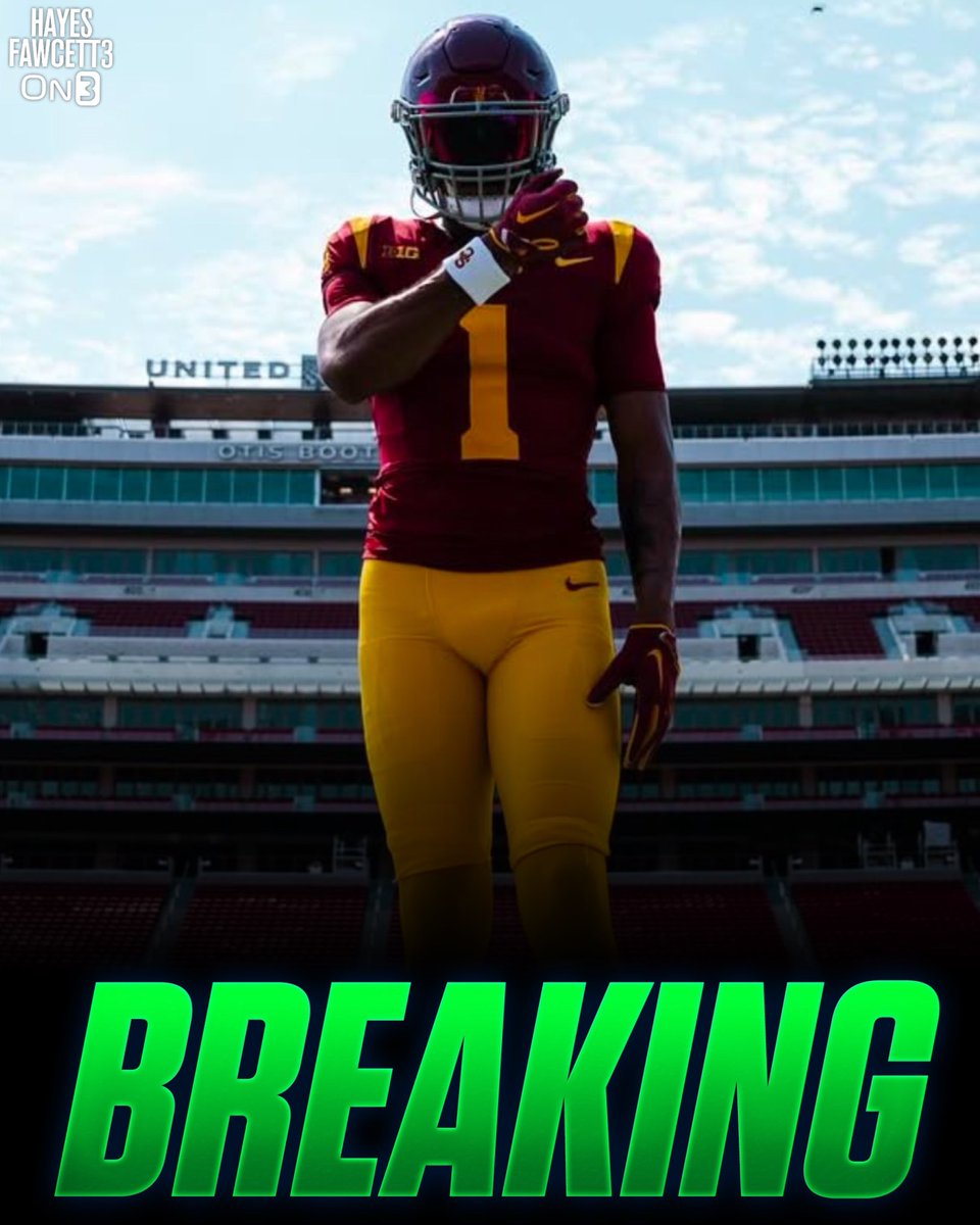 Hayesfawcett3's tweet image. BREAKING: Five-Star WR Jerome Myles has Decommitted from USC

The 6’3 215 WR from West Jordan, UT had been Committed to the Trojans since September 

on3.com/college/usc-tr…