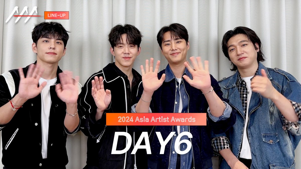 STARNEWS_AAA's tweet photo. 2024 Asia Artist Awards IN BANGKOK!
DAY6의 인사말이 도착했습니다💟

https://t.co/H6iGmsTqt1

📅December 27, 2024
🔗IMPACT Challenger Hall 1-2 in Bangkok, Thailand

#DAY6 #데이식스 
#AAA #AAA2024
#AsiaArtistAwards https://t.co/gBSM1gIv8A