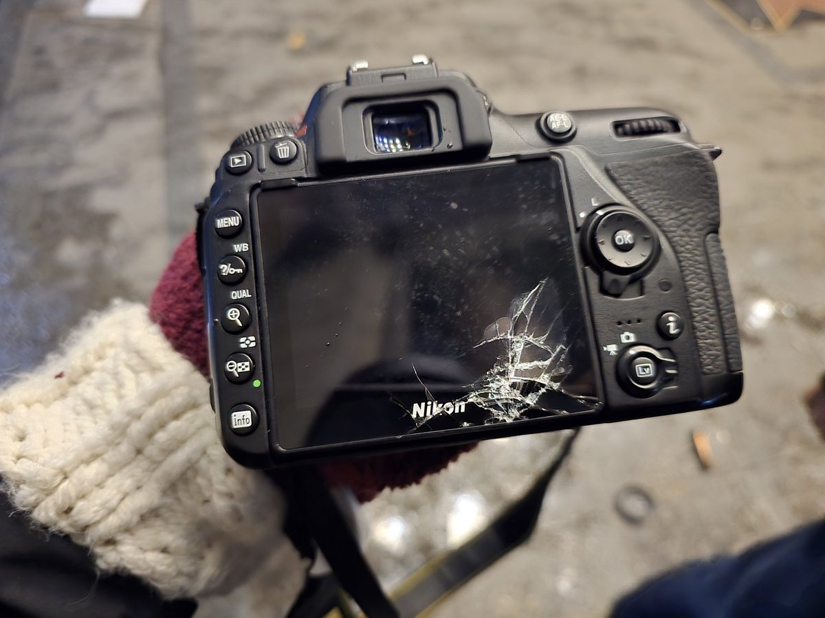 Police broke my second camera. They wanted to arrest me, I told them I was journalist, he let me go and pushed me to the wall