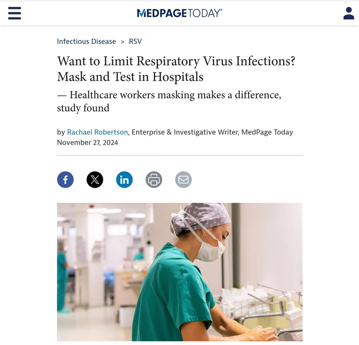 "Want to Limit Respiratory Virus Infections? Mask and Test in Hospitals"

"When hospital staff began masking again, the rates of hospital-onset respiratory viral infections decreased by 33%"

Study: jamanetwork.com/journals/jaman…

Source: archive.md/Zki7D