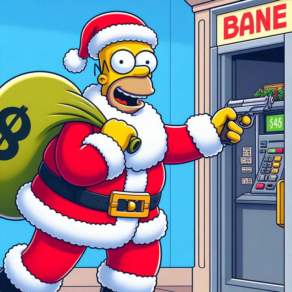 SHomerOnSol's tweet photo. $SHOMER is gonna rob a bank if needed for all of us to have gifts at Christmas eve https://t.co/OL30XqomnP