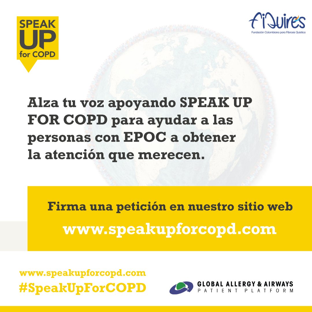 FAMILIAFQ's tweet photo. A pesar de que afecta a 391 millones de personas en todo el mundo, la #EPOC suele estar infradiagnosticada y no se le da la prioridad que merece
Es hora de alzar la voz en defensa de la EPOC
Presta tu voz: https://t.co/qzB7dDt8Wd 
 🤝@gaapporg
#COPDcare #SpeakUpforCOPD https://t.co/c54NWtlta1