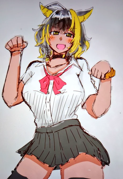 『猫小夜くろえ』というVTuberのお方のお落描き。 