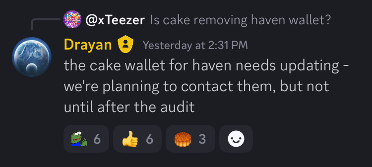 Cake still on the menu for $XHV