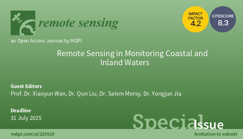 I am serving as one of the Guest Editors for a Special Issue titled “Remote Sensing in Monitoring Coastal and Inland Waters” of the <a href="/RemoteSens_MDPI/">Remote Sensing MDPI</a> journal!
I invite all scholars and professionals to submit their manuscripts
mdpi.com/journal/remote…

#mapping #coastal #monitoring