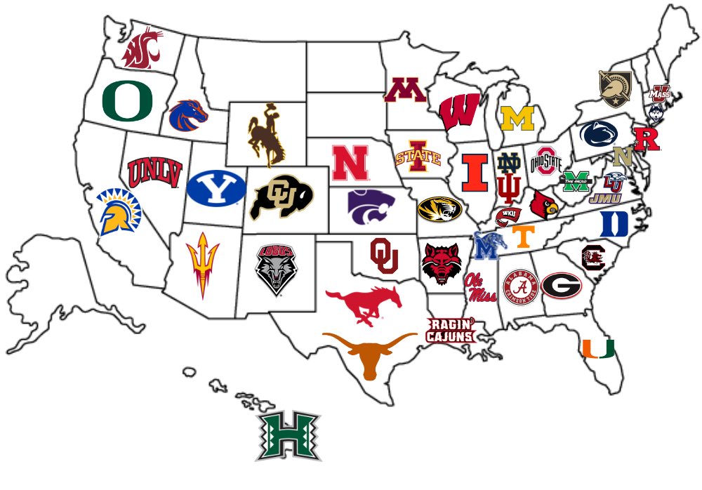 Teams with the most wins in their state this season.

(Head to head win breaks ties)