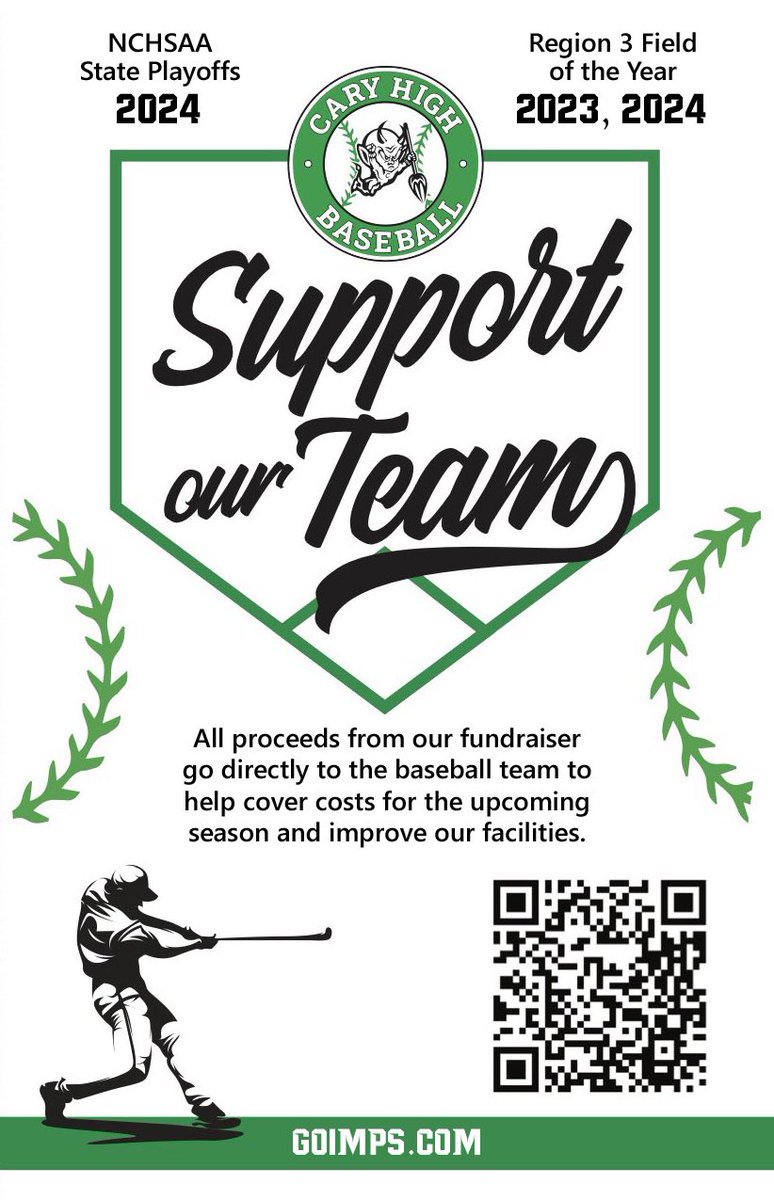 Imps Baseball Game Day (@impsbasegameday) on Twitter photo IMPS BASEBALL FALL FUNDRAISER
The program is raising money to complete the dugout and locker room project, purchase new equipment (baseballs, j bands, helmets, etc.) and build a deck for the press box. Thanks for your support! <a href="/ImpsBaseball/">Cary Imps Baseball</a>
paypal.com/donate/?hosted… IMPS BASEBALL FALL FUNDRAISER
The program is raising money to complete the dugout and locker room project, purchase new equipment (baseballs, j bands, helmets, etc.) and build a deck for the press box. Thanks for your support! <a href="/ImpsBaseball/">Cary Imps Baseball</a>
paypal.com/donate/?hosted…