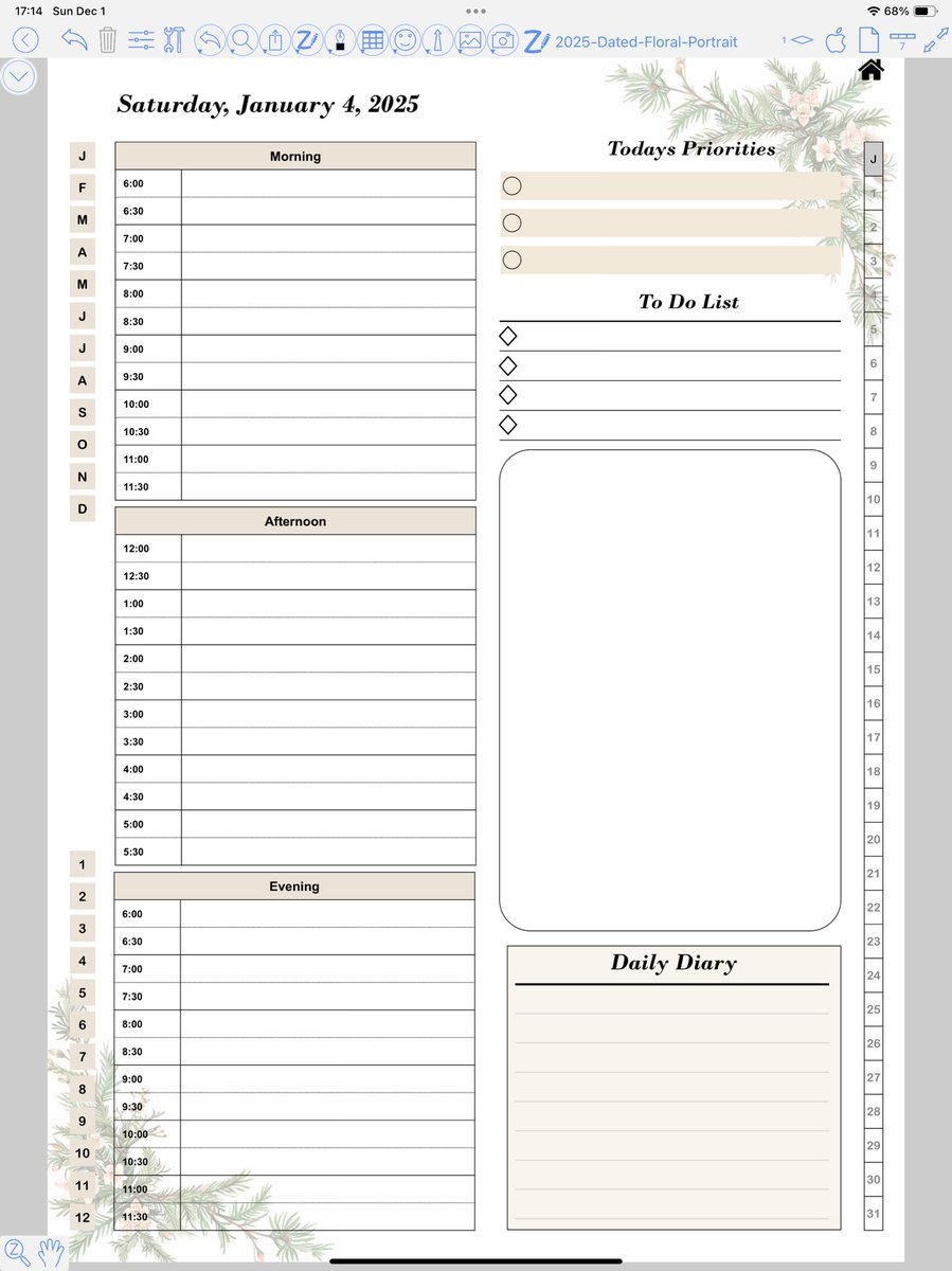 RovingDesigns's tweet image. Currently in testing stage. Portrait layout, 2025 monthly/weekly/daily planner. Simple, with a little floral design. Launching this week.
#goodnotes #zoomnotes #digitalplanners #rovingdesigner