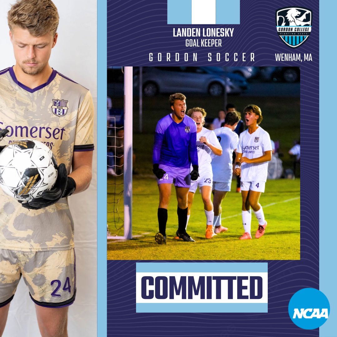Landen Lonesky (@landenlonesky) on Twitter photo I am blessed to announce my commitment to Gordon College!
Thank you to all the coaches, teammates, friends, and family who have invested in me. And most importantly, I would like to thank God!
Go Fighting Scots!
<a href="/SHS__BoysSoccer/">Somerset High School Boys Soccer</a> <a href="/bstool_somerset/">Somerset Barstool</a> <a href="/RushSoccer/">Rush Soccer</a> <a href="/12thSports/">12th Region Sports Network</a> I am blessed to announce my commitment to Gordon College!
Thank you to all the coaches, teammates, friends, and family who have invested in me. And most importantly, I would like to thank God!
Go Fighting Scots!
<a href="/SHS__BoysSoccer/">Somerset High School Boys Soccer</a> <a href="/bstool_somerset/">Somerset Barstool</a> <a href="/RushSoccer/">Rush Soccer</a> <a href="/12thSports/">12th Region Sports Network</a>