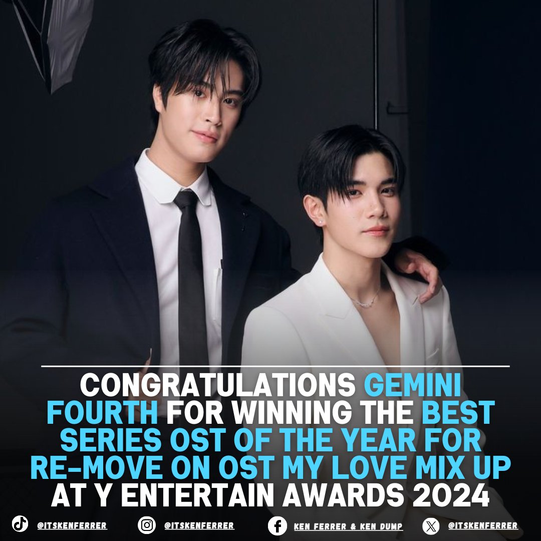itskenferrer's tweet photo. 🏆 Congratulations #GeminiFourth for Winning the "Best Series Ost of The Year" for Re-Move on Ost 
"#MyLoveMixUp" at #YEntertainAwards2024 https://t.co/CC5ajAkSTW