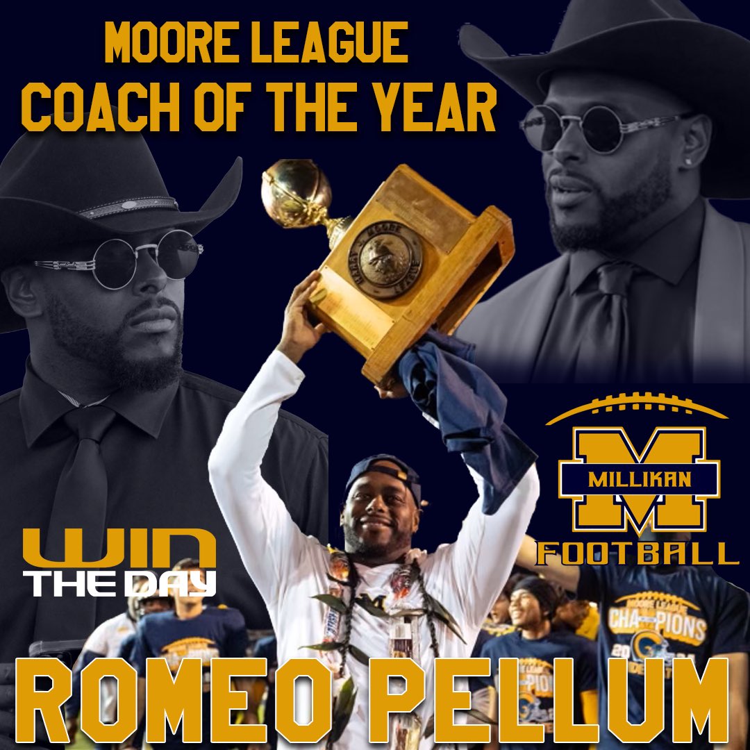 Congrats to Long Beach Millikan Head Football Coach Romeo Pellum <a href="/RomeoPellum/">Romeo Pellum</a> on being named The 2024 Moore League Coach of the Year, for the first time in his coaching career! #WinTheDay