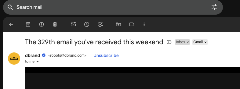 Black Friday mailleri bitmek bilmiyordu.
