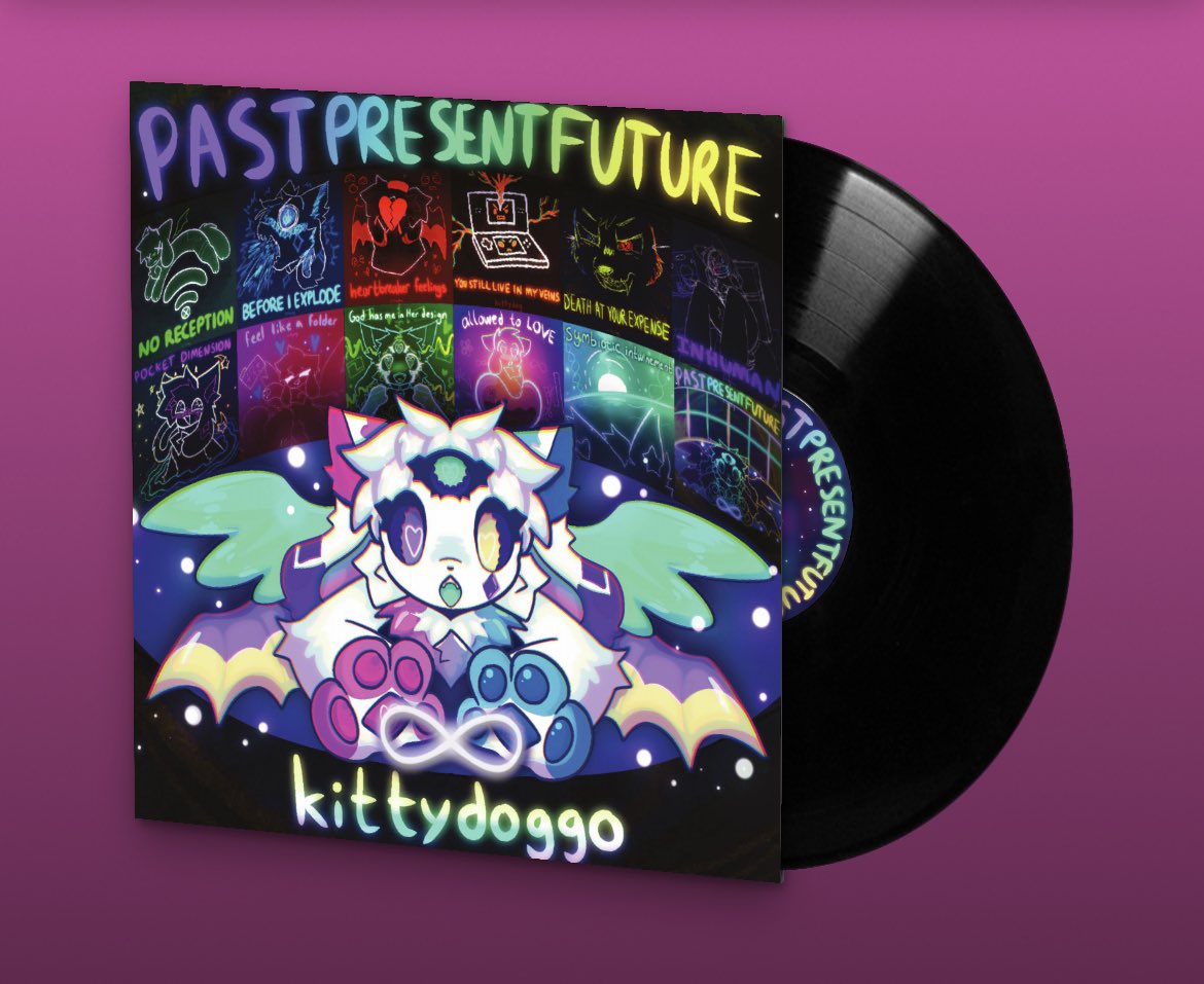 kittydogcrystal's tweet photo. 💜💚💛 there are now. Vinyls and CD's of my 2024 album pastpresentfuture!! :33 💜💚💛

its unlimited so yayaya there are also bonus tracks of my singles on both!!! https://t.co/SWJv7mTEug