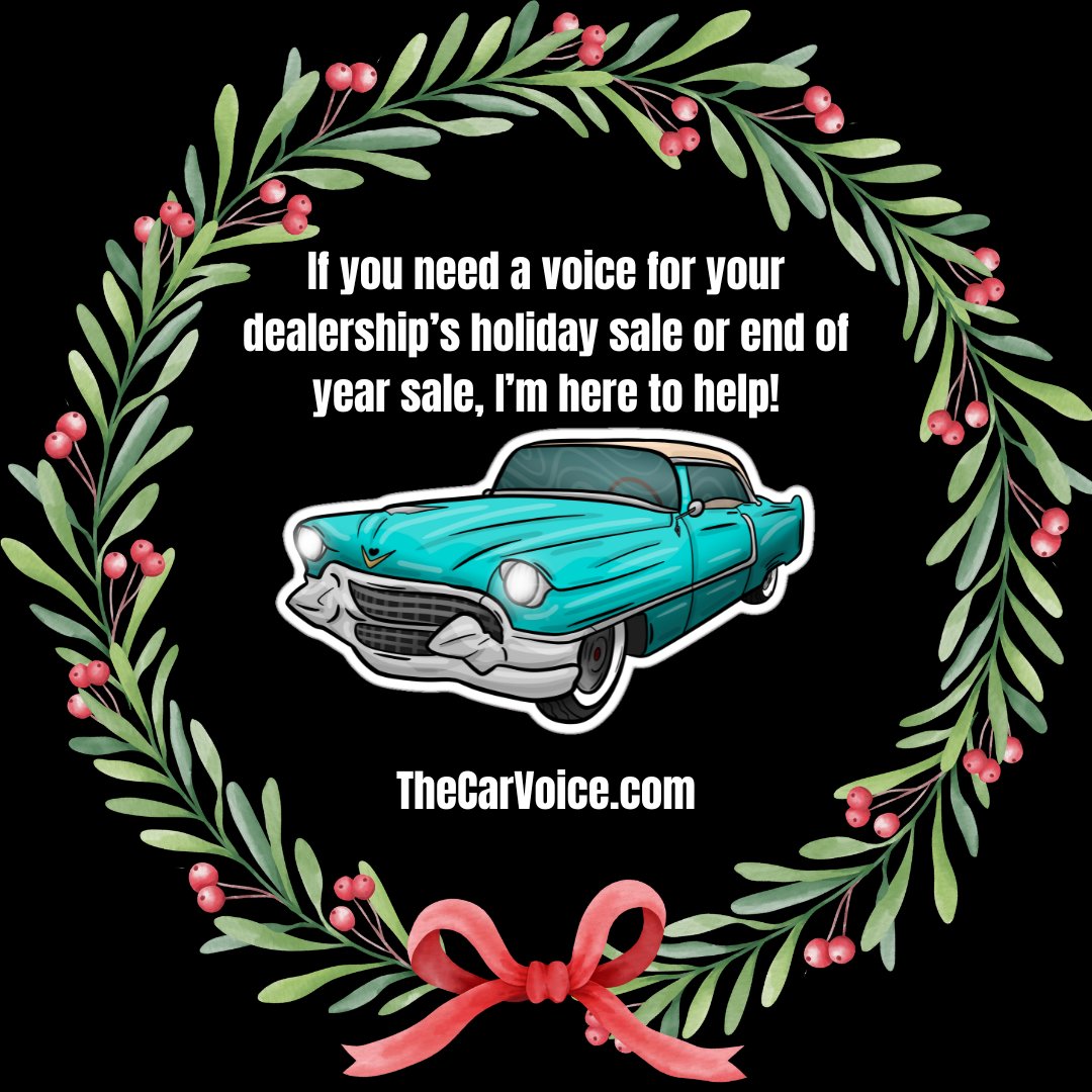 IAmYourVO's tweet photo. I've voiced over 700 car commercials! If your dealership needs a voice for the holiday season, I'm here! #voiceover #voiceactor #dealership #endofyear #newcar #carsales https://t.co/BjWLw2HdqP