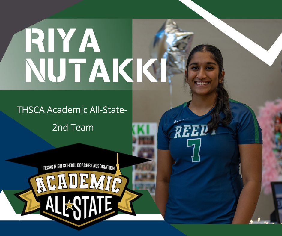Congratulations to Riya Nutakki on earning THSCA Academic All-State - 2nd Team! 💚🦁💙 #OPMD