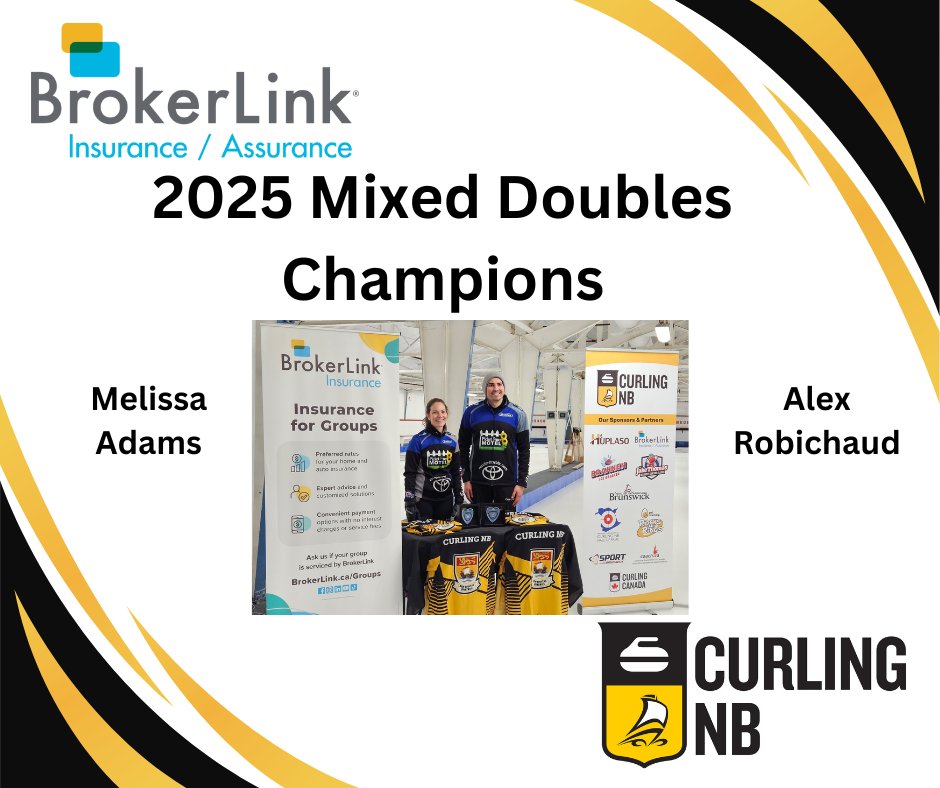 📢CONGRATULATIONS to returning champions Melissa Adams &amp; Alex Robichaud on your win of the 2025 BrokerLink NB Mixed Doubles Championship!!👏