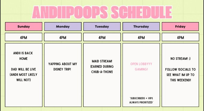 STREAM SCHEDULE  ? https://t.co/F52FtzCLVf