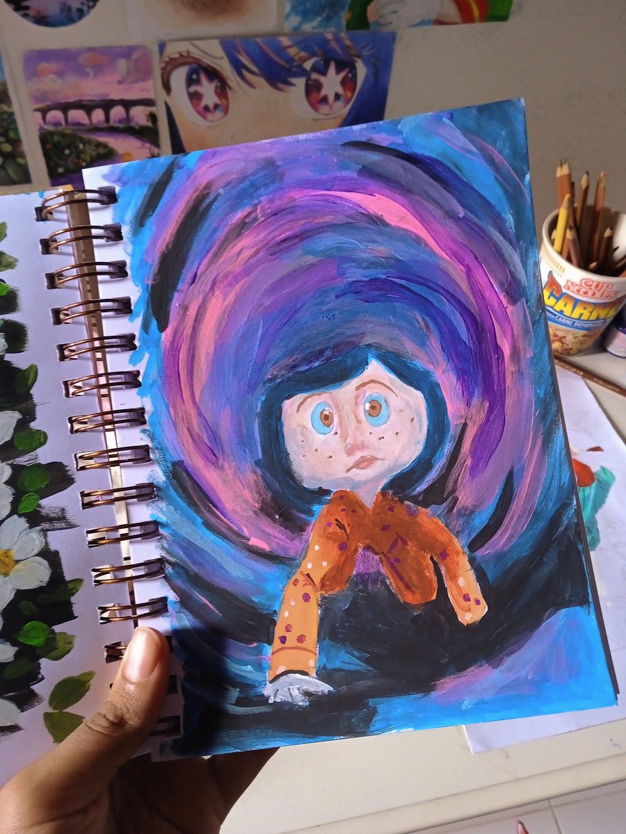 Rebecadrawing's tweet photo. #coralinejones #art #goache #sketchbook https://t.co/UgISTHCnlf