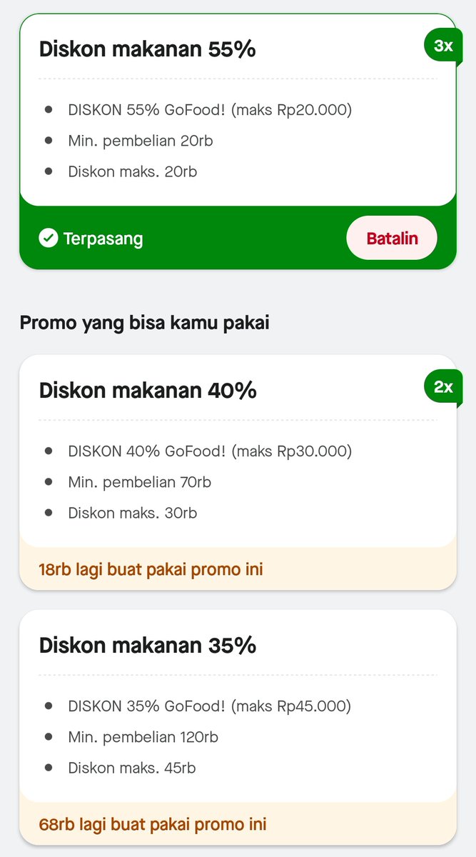 recehstuff's tweet photo. Wts voucher gofood, udh gf+ bisa di cek dlu lgsg wa aja ke nomer di bio #zonauang #zonajajan #zonaba https://t.co/pZxZt7A8b1