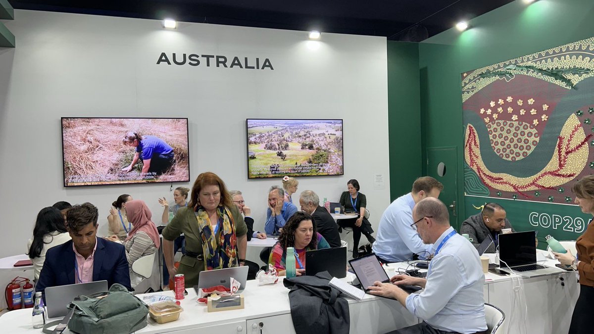 Lynley Anderson (@lynleykoj) on Twitter photo That's our sheep and farming system on display at COP29 in Azerbaijan!
Honoured to have our <a href="/meatlivestock/">Meat & Livestock Australia</a> Sustainability video played on loop in the Australia pavilion, showing the world that the everyday Australian farmer is committed to caring for their environment & animals. That's our sheep and farming system on display at COP29 in Azerbaijan!
Honoured to have our <a href="/meatlivestock/">Meat & Livestock Australia</a> Sustainability video played on loop in the Australia pavilion, showing the world that the everyday Australian farmer is committed to caring for their environment & animals.