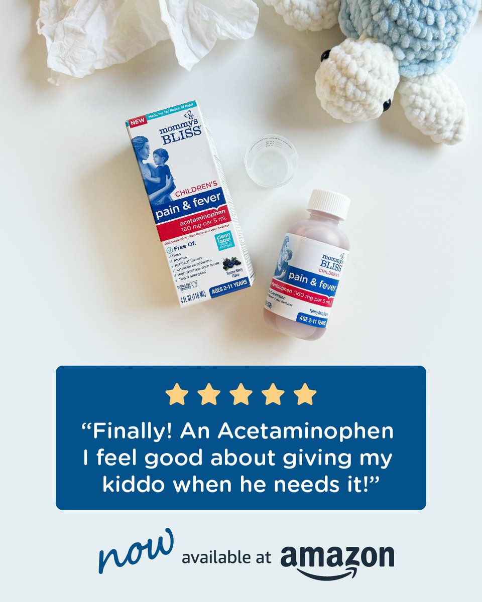 MommysBliss's tweet photo. These stars don’t lie ⭐️! You love our Acetaminophen -  you really love it! Get ready to love it more as it's now available at Amazon! Tap the link below to stock up and shop now:

https://t.co/5NGHLw5e8u https://t.co/El7z75o9em