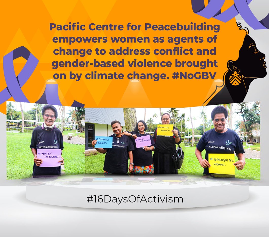 For #16DaysOfActivism, we celebrate Pacific Centre for Peacebuilding (PCP) incredible work tackling GBV in Fiji &amp; Solomon Islands. The SWAG project is empowering women to lead the way in preventing conflict &amp; shape climate change policies. #EndGBV