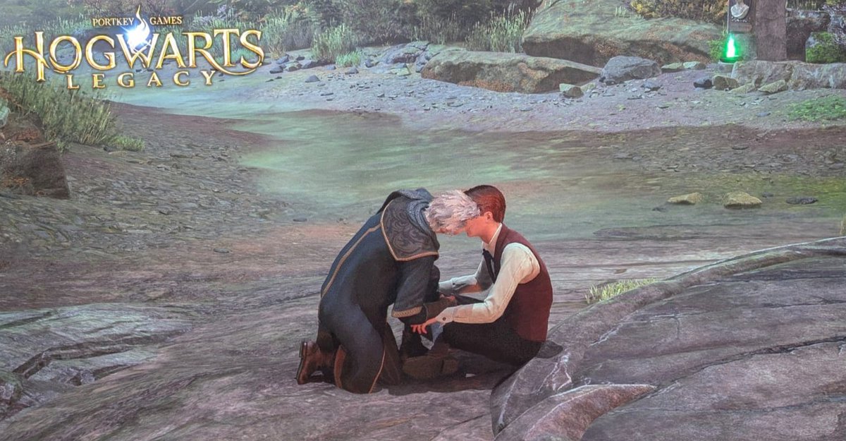 Pagesex69's tweet image. Turning Hogwarts Legacy gay!! See what Professor Fig did to our student!! A *big* lesson of life to both, i dare to say 👀

#HogwartsLegacy #gay