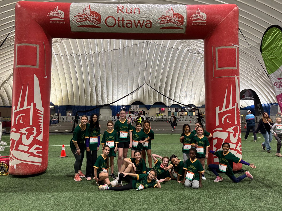 StPhilipOCSB's tweet photo. You did it, girls!  Our St. Philip Girls on the Run team completed their 5 km run/walk today with success and happiness. 11 weeks of training and it showed. Thank you to family &amp; friends who came to cheer us on. We are proud of you! #GOTROttawa https://t.co/6dmHwJqv6F