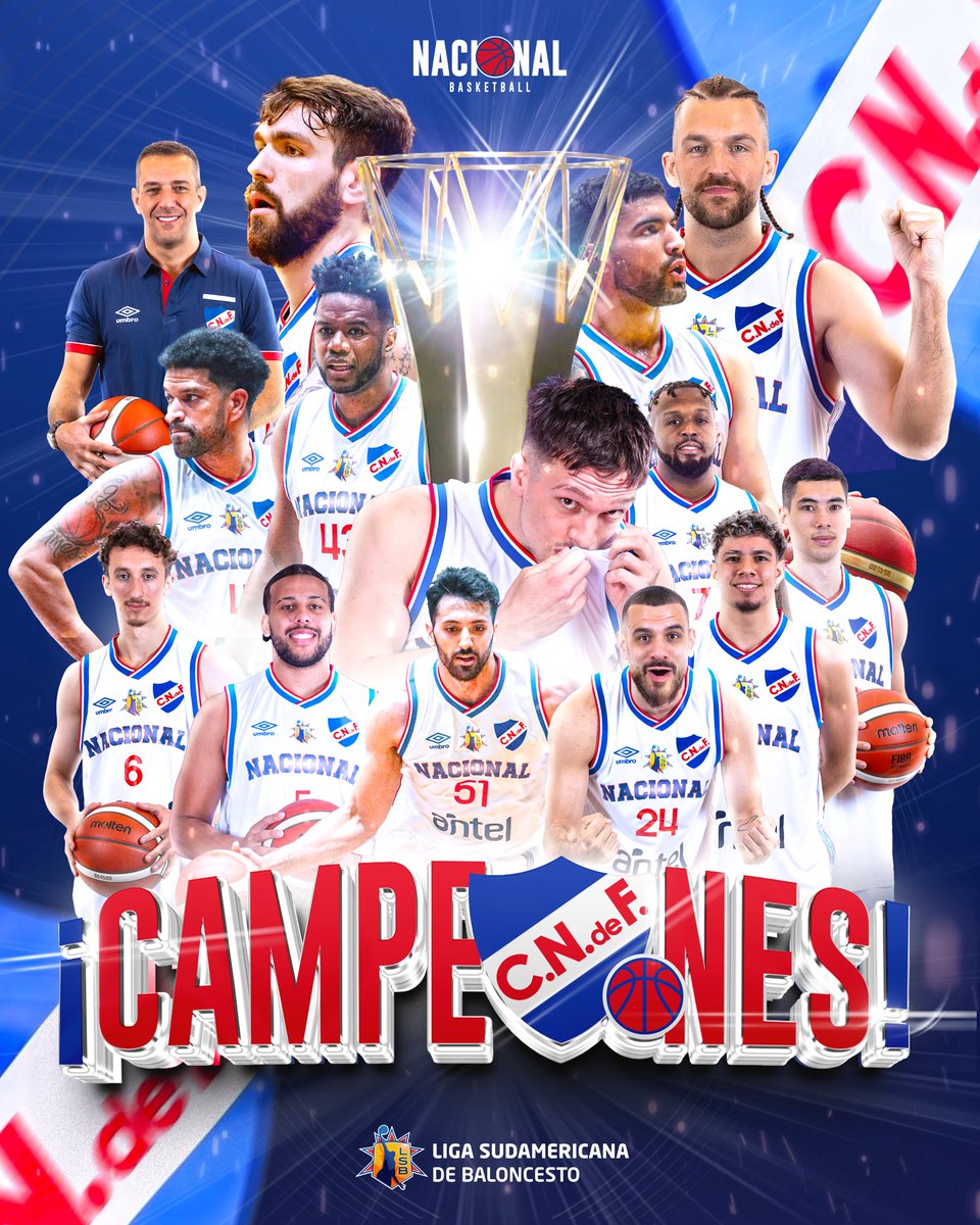 CNdeFbasketball's tweet image. ¡¡SOMOS CAMPEONES DE LA LIGA SUDAMERICANA!!

Este plantel quedará grabado para siempre en la historia de Nacional 🙌🏻

#MismoEscudoMismaPasión 
#ElClubGigante 🔵⚪️🔴