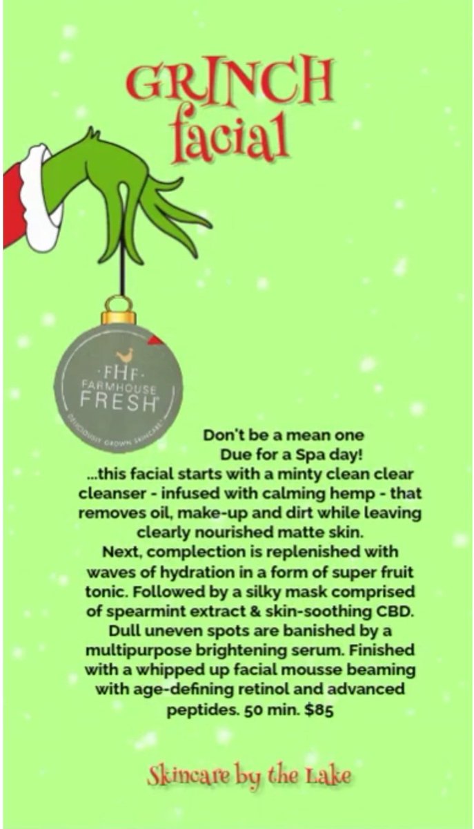 LakeNormanSkin's tweet image. Festive &amp;amp; fabulous ....❤️💚🎄🎅
Back by popular demand!💆‍♀️
#giftcertificatesavailable #stockingstuffersideas 
#flawlessfarmhousefacials #skincarebythelake