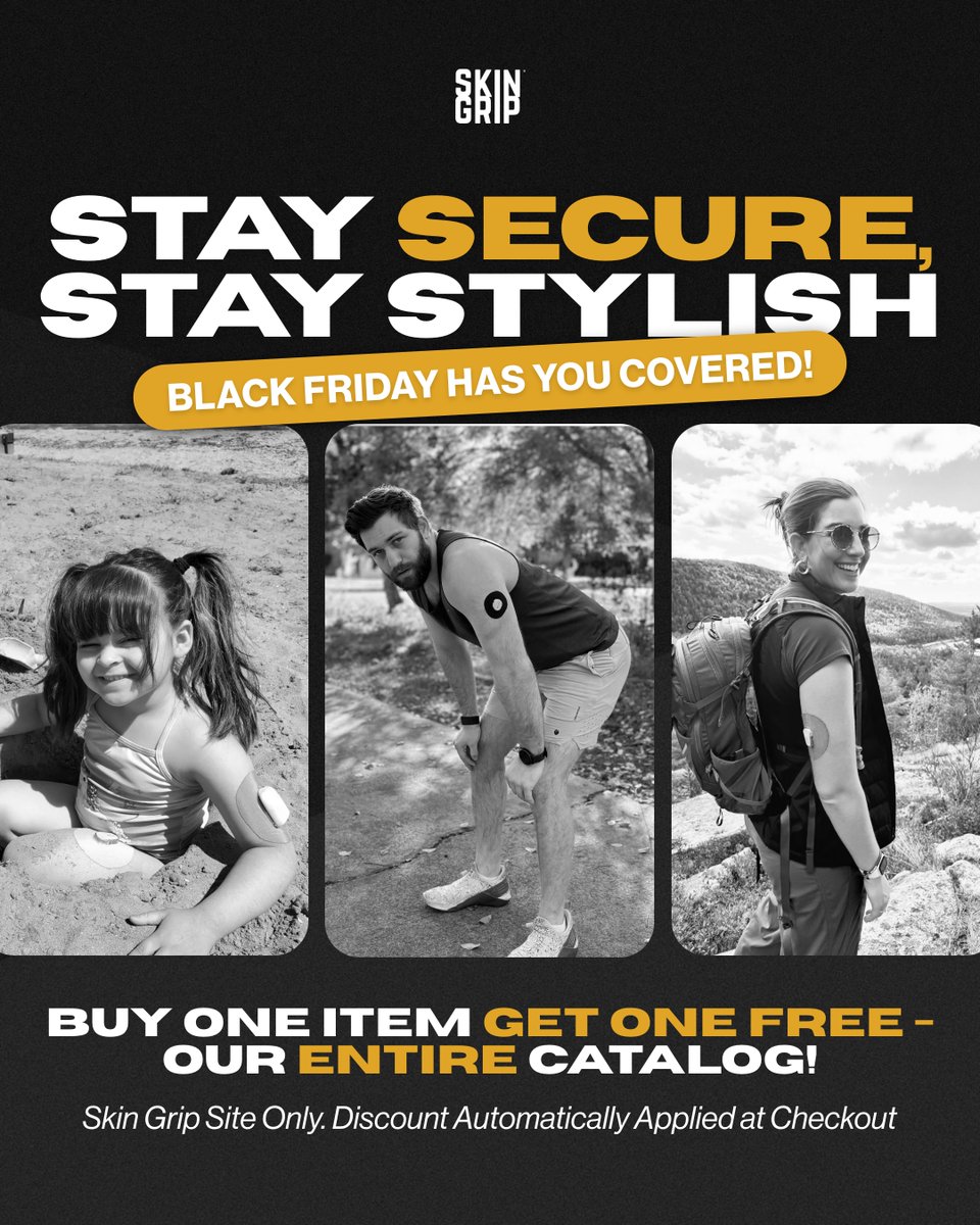 SkinGrip's tweet photo. Buy One, Get One FREE sale happening now—stock up and celebrate your journey in style!

 Don’t wait—grab your Skin Grip patches today and stay unstoppable only at https://t.co/RylmqaNwTu.

Add any 2 or more qualifying items to your cart and the discount will automatically apply. https://t.co/flY1fFNKL1