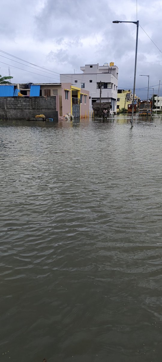 Manuprasad43802's tweet photo. "@CMOTamilnadu @ChennaiRains @chennaicorp Due to #CycloneFengal, Sai Balaji Nagar Part II, Pallikaranai, is still waterlogged with over 3 feet of water, affecting 200+ families. While the entrance is dry, interior areas remain submerged. Immediate action is needed. #ChennaiRains https://t.co/NDfGOzWdYU