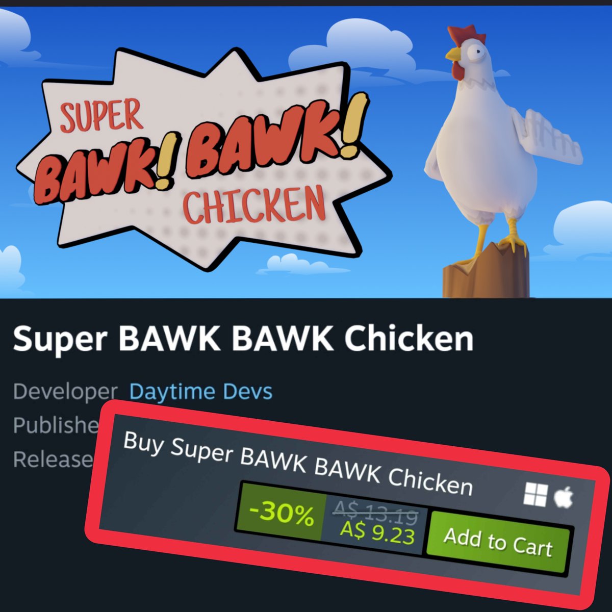 Daytime Devs | Super BAWK BAWK Chicken tweet media