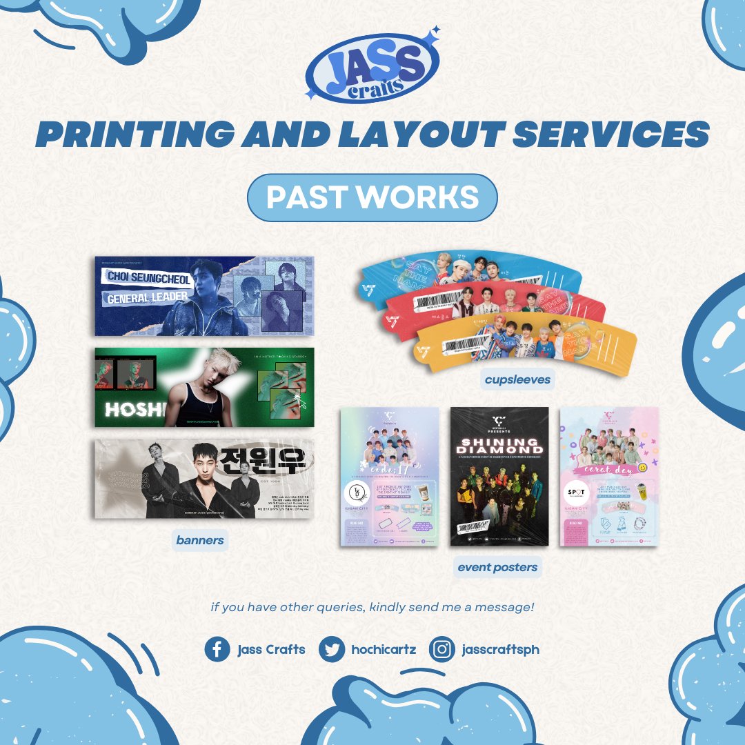 hochicartz's tweet image. 📓 — for your freebies, gifts, cup sleeve events, etc.ᐟ
ㅤ↳ looking for budget-friendly printing and layout services? well, book your commissions with me!

🗯️— prices are updated!

𓏸 —— if you are interested, my dms are open! ☻

read t&amp;amp;c here: hochicartz.carrd.co