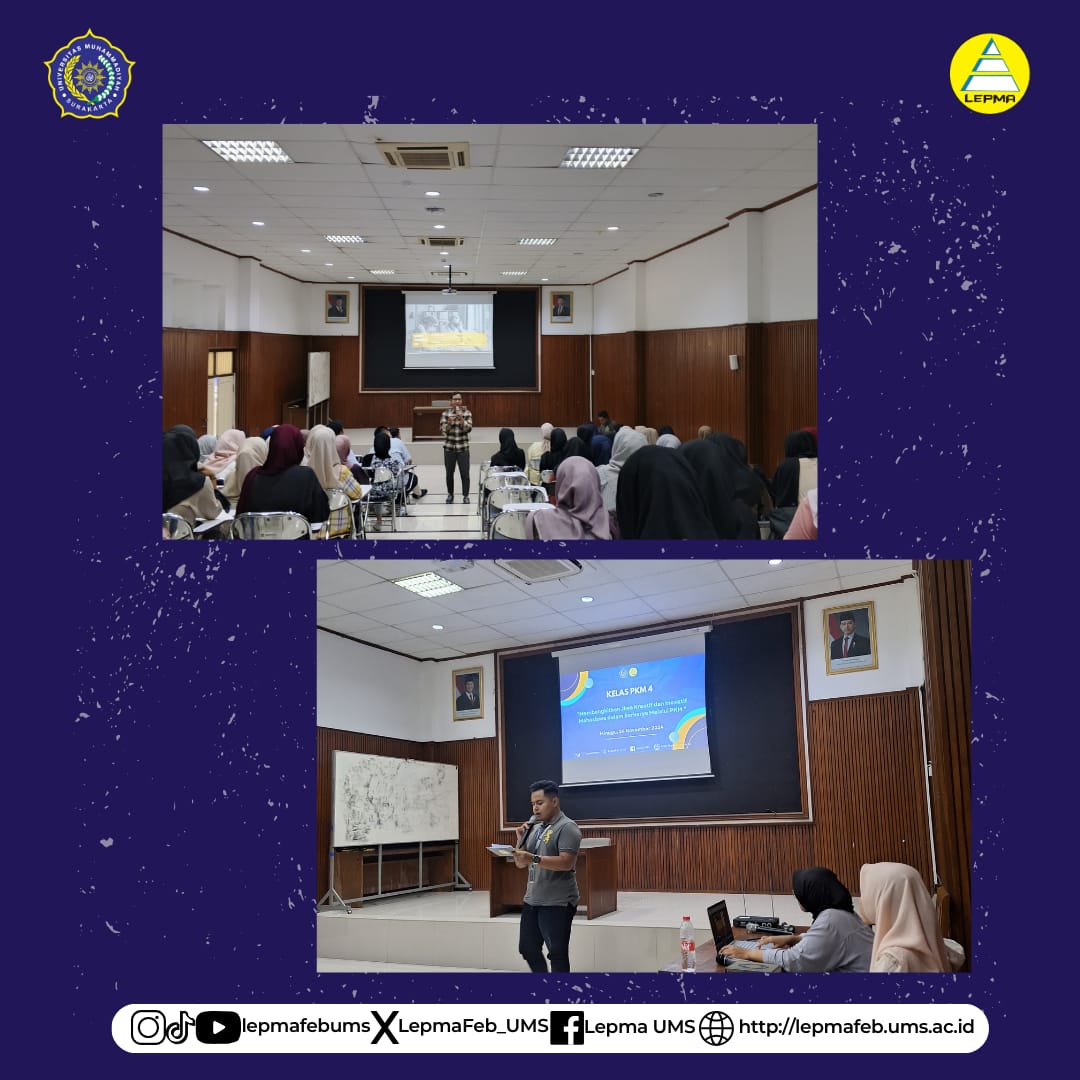 LepmaFEB_UMS's tweet photo. 📸[DOKUMENTASI KELAS PKM 4]📸

Pada Minggu, 28 November 2024, LEPMA FEB UMS mengadakan Kelas PKM 4 dengan tema "Membangkitkan Jiwa Kreatif dan Inovatif dalam Berkaya Melalui PKM". Kegiatan ini bertujuan untuk mengasah kreativitas, skills kepenulisan, menuangkan ide.

#PKM https://t.co/nHpIyphp0P
