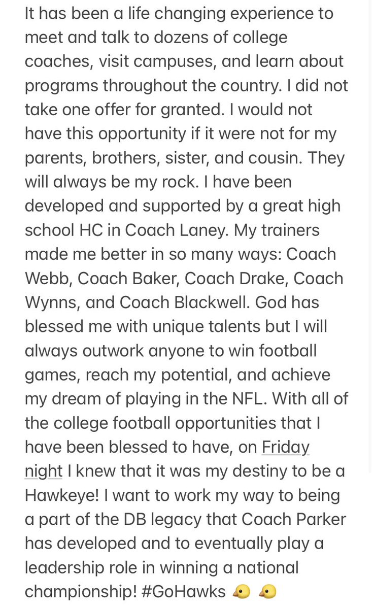 Marcello Vitti-2026-Athlete (Safety/Nickel/CB/RB) (@marcello_vitti) on Twitter photo COMMITTED!!! Excited to be a Hawkeye!!! #GoHawks 🐤🐤
<a href="/TheIowaHawkeyes/">The Iowa Hawkeyes</a> <a href="/CoachParkerIowa/">Phil Parker</a> <a href="/TylerBarnesIOWA/">Tyler Barnes</a> <a href="/RhettSmeins/">Rhett Smeins</a> <a href="/Spauldingiowa/">Matt Spaulding</a> <a href="/claney101/">Chris Laney</a> <a href="/DCHS_Football14/">DCHS Football</a> <a href="/RisingStars6/">Rising Stars Academy</a> <a href="/ReggieWynns/">Rising Stars Scouting</a> <a href="/EliotClough/">Eliot Clough</a> <a href="/SBock247/">Sean Bock</a> <a href="/BlairASanderson/">Blair Sanderson</a> <a href="/HawkeyeReport/">Tom Kakert</a> <a href="/HawkeyesOn247/">HawkeyeInsider247</a> <a href="/AllenTrieu/">Allen Trieu</a> COMMITTED!!! Excited to be a Hawkeye!!! #GoHawks 🐤🐤
<a href="/TheIowaHawkeyes/">The Iowa Hawkeyes</a> <a href="/CoachParkerIowa/">Phil Parker</a> <a href="/TylerBarnesIOWA/">Tyler Barnes</a> <a href="/RhettSmeins/">Rhett Smeins</a> <a href="/Spauldingiowa/">Matt Spaulding</a> <a href="/claney101/">Chris Laney</a> <a href="/DCHS_Football14/">DCHS Football</a> <a href="/RisingStars6/">Rising Stars Academy</a> <a href="/ReggieWynns/">Rising Stars Scouting</a> <a href="/EliotClough/">Eliot Clough</a> <a href="/SBock247/">Sean Bock</a> <a href="/BlairASanderson/">Blair Sanderson</a> <a href="/HawkeyeReport/">Tom Kakert</a> <a href="/HawkeyesOn247/">HawkeyeInsider247</a> <a href="/AllenTrieu/">Allen Trieu</a>