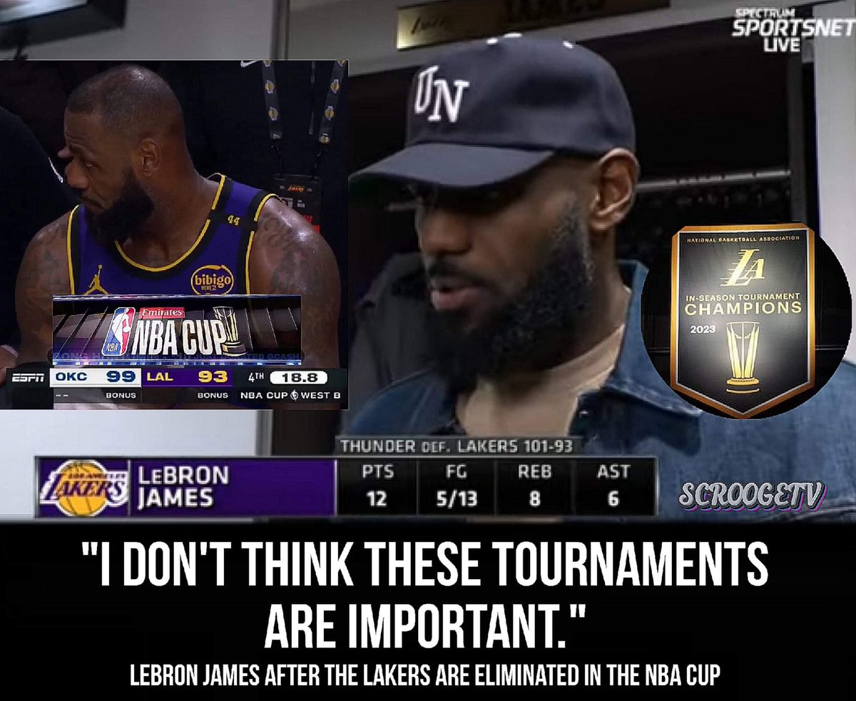 clickthatfollow's tweet image. LeBron James went from the only person popping champagne 🍾 when winning the IST Cup to...

"I don't think these tournaments are important."

 After being eliminated. 

🤣 🤣 🤣 🤣 🤣 🤣 🤣 🤣 🤣 🤣 🤣