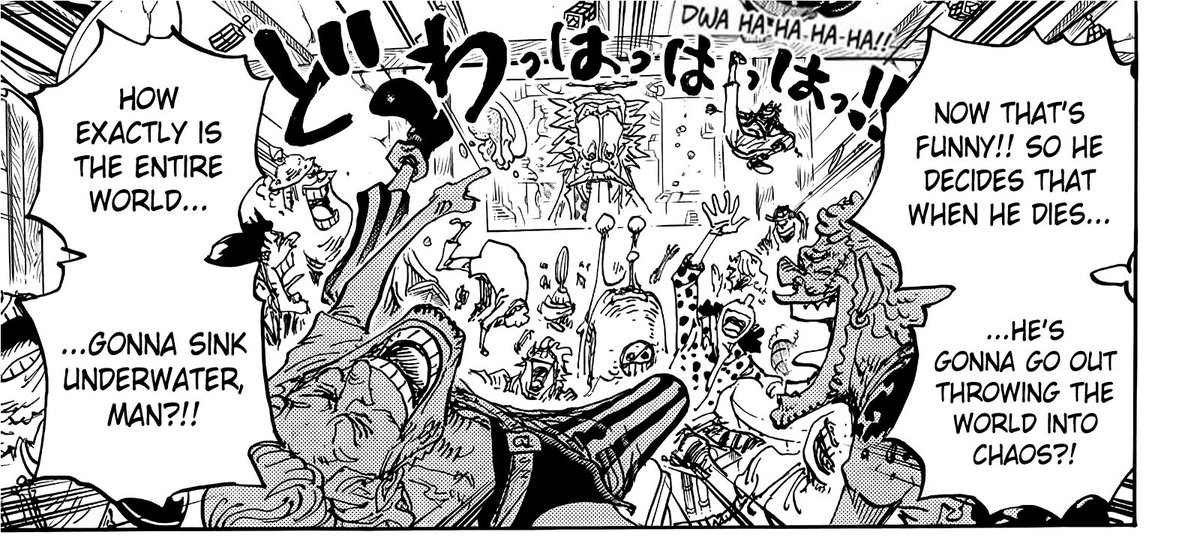 Da_Pikmin_Coder's tweet photo. The only real place I can think of that Luffy couldn't "liberate" was Jaya. In Mock Town, there was nobody to "free" and no oppressor to "overthrow", the townspeople were drowning in their own pessimism and hedonism. They are their own prisoners and guards, so to speak. https://t.co/I9iMvjsKHB