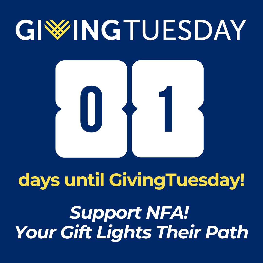 nfa1920's tweet photo. We're just 1 Day Away from #GivingTuesday! Join us in making a difference!

Donate Online: https://t.co/ijufu7Sk70 https://t.co/FXcIlZaVRq