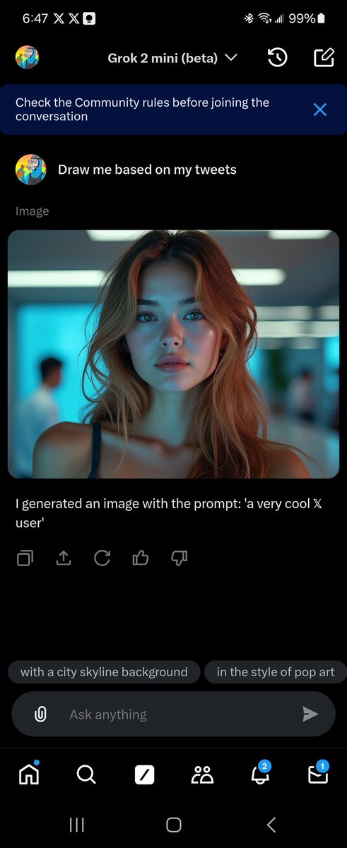 I asked Grok to draw me based on my tweets. I guess Grok thinks nft crypto people are hot chicks? 😆